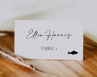 Place Cards, Wedding Place Cards Template, Name Cards With Meal Choice, Calligraphy Place Cards, Editable Template, Table Name Cards 0230_06