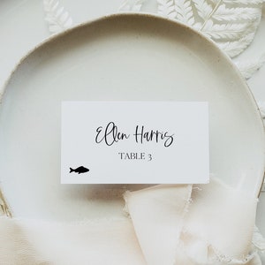 Modèle de carte de lieu de mariage bricolage avec icône de repas, cartes de lieu de calligraphie, modèle modifiable, carte de nom de table imprimable, nom de mariage 0231_06