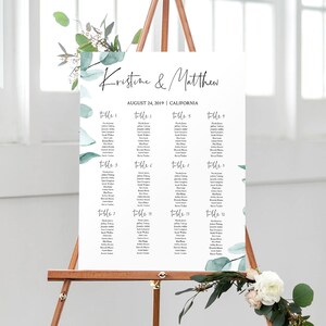 Wedding Seating Chart Greenery, Boho Wedding Seating Chart ,Seating Chart Wedding, Seating Chart Board, Instant Download Templett, 0165_07