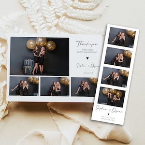 Photo Booth Strip Template Wedding 2x6, Photo Booth Cards, Editable Photo Booth Overlay, Modern Photo Booth, Minimalist Wedding, 0230_113