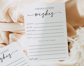 Graduation Advice Card Template Instant Download, Graduation Party Game, Minimalist Graduation, College, High School, Class 2024, 0230_111