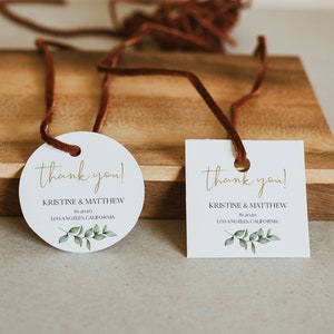 Wedding Favors Tags, Round Tag Template, Round Sticker Template, Personalized Wedding Tag, Rustic Wedding Favors, Greenery Wedding Printable