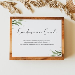 Grün Einschließung Kartenvorlage, Boho Hochzeit Einlegekarte, Grün Hochzeit Vorlage, Bücher für Baby Kartenvorlage, Details Karte, 0503_048
