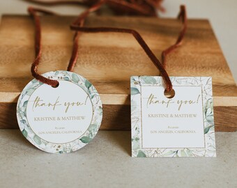 Round Favor Tag Template, Square Favor Tag, Thank You Gift Tag, Greenery Wedding Favor Tag, Printable Favor Tags, Party Favor Tags, 0218_010