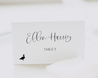 Wedding Place Cards with Meal Icons, Modern Place Card Template, Minimalist Place Card, Wedding Place Cards Printable, Templett, 0232_06