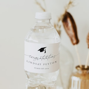 Graduation Party Water Bottle Label, Graduation Party Decor, Graduation Water Bottle Label, Graduation Party Labels, Class of 2025, 0255_080