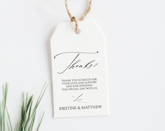 Minimalist Modern Wedding Favor Tag Template, Printable Wedding Favor Tags, Gift tags template Personalized Favor Tag Bridal Favor, 0206_010