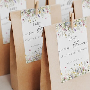 Modello di etichetta per semi di fiori selvatici, modello per sacchetto di semi, etichetta per bomboniera con semi, etichetta di ringraziamento, etichetta per bomboniera stampabile, baby shower, etichetta floreale, download, 0267