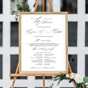 Wedding Party Sign Wedding Program Sign Poster, Welcome Wedding Sign Program Template Wedding Wedding Welcome Sign Welcome Wedding, 0206_020