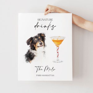 We Edit, Dog Bar Sign Printable, Pet Signature Drink Sign, Dog Bar Sign Wedding, Pet Printable Signature Drink Sign, Dog Signature, 0230_097 image 1
