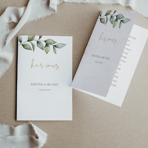 Bifold Hochzeitsgelübde, druckbare Gelübde Vorlage, Jubiläumsgeschenk, Hochzeitsandenken, bearbeitbare Gelübde, Heiratsurkunde, Greenery Gelübde 0505_043