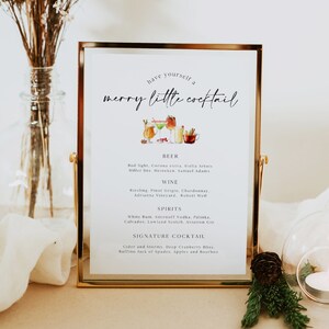Christmas Cocktail Bar Menu Template, Have Yourself a Merry Little Cocktail Sign, Christmas Bar Menu, Holiday Menu Printable, 0230_028