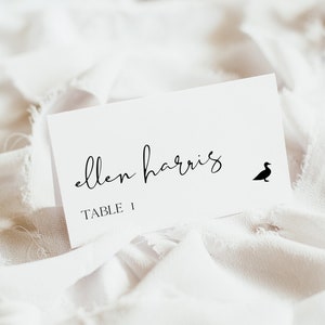 Wedding Place Cards With Meal Choice, Wedding Name Card Minimalist, Escort Card Template, Printable Name Place Cards, Flat Cards 0506_06