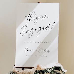 Engagement Welcome Sign Template, Printable Engagement Welcome Poster, Modern Wedding Engagement Party Signage, Boho Engagement Party, 0255