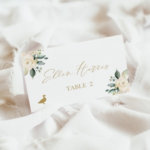 Wedding Place Card With Meal Choice, Wedding Name Cards, Meal Icon Card, Greenery Place Cards, Wedding Table Decorations, Custom Seating