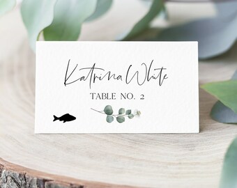 Wedding Place Cards With Meal Choice, Wedding Escort Cards, Wedding Place Card Holder, Printable Place Card, Summer Wedding Cards 0193_06