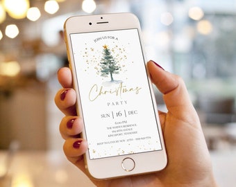 Christmas Party Evite, Electronic Invitation, Christmas Invite, Holiday Party Template, Mobile Christmas, Electronic Christmas, 0230_101