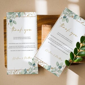 Plantilla de carta de agradecimiento, tarjeta de agradecimiento de boda, agradecimiento imprimible, descarga instantánea, agradecimiento editable, nota de boda 0218_013_01