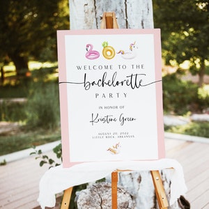 Bachelorette Welcome Sign, Bachelorette Beach Party, Printable Bachelorette Pool Template, Beach Pool Party, Bridal Welcome Sign 0507_072