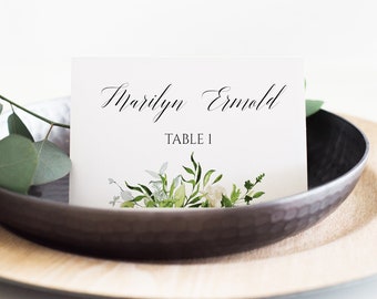 Summer Wedding Place Cards, Printable Name Card Template, Seating Cards, Boho Wedding Card, Editable Template, Wedding Table Decor 0075_06