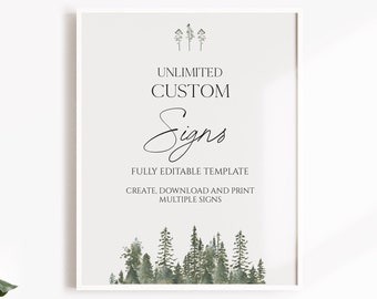 Wedding Sign Template, Editable Sign, Custom Wedding Sign, Instant Download, Printable Wedding Sign, Bridal Shower Sign, Wedding, 0211_017