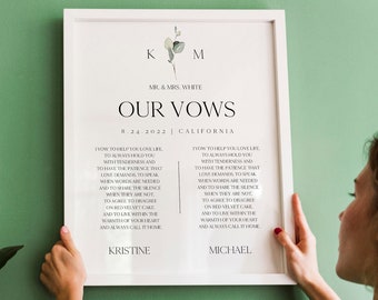 Greenery Wedding Keepsake, Wedding Vows, Anniversary Gift, Printable Wedding, Vows Editable, Her And His Vows, Custom Vow Books 0162_022