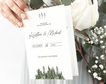 Foldable Wedding Program Template, Wedding Template, Ceremony Program, Printable Program, Wedding Ceremony Template, DIY Program  0211_03