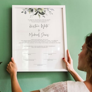 Heiratsurkunde Vorlage, druckbare Hochzeitsurkunde, Sofort Download, Hochzeitsgelübde Vorlage Printable, Boho Hochzeit 0176_015
