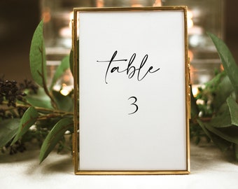 Wedding Table Numbers Template, Printable Table Numbers, Editable Template, Instant Download, Greenery Wedding, Modern Wedding  0230_04