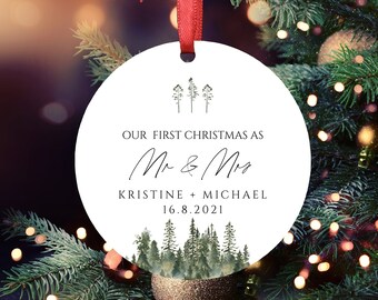 First Christmas As Mr And Mrs, 1st Christmas Married Ornament 2022, Xmas Tree Digital Ornament, Personalized Christmas Ornament 0211_077