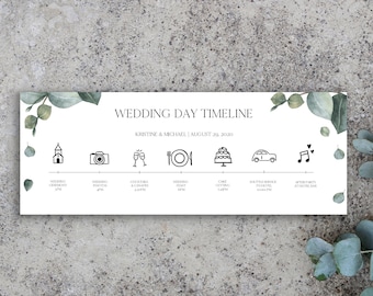 Wedding Itinerary, Wedding Decorations, Wedding Timeline, Order Of The Day, Wedding Agenda, Wedding Invitation, Wedding Infographic 0193_019