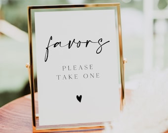 Minimalist Favors Sign Printable, Wedding Favor Sign Template, Please Take a Favor Sign, Bridal Shower Sign, Baby Shower Sign, 0230_082