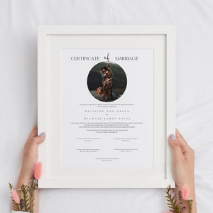 Moderne Heiratsurkunde Vorlage mit Foto, Zeitgenössisches Foto Heiratsurkunde Vorlage, Hochzeitsurkunde, 0506_015
