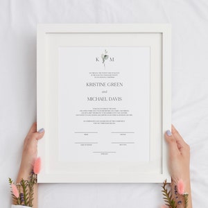 Heiratsurkunde Vorlage, druckbare Hochzeitsurkunde Sofort Download, Hochzeitsversprechen Heiratsurkunde Andenken Download, 0162_015
