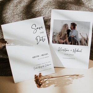 Printable Save the Date Card, Save the Date Card Template, Editable Save the Date, Templett Save the Date, Modern Minimal Wedding, 0507_012
