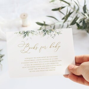 Boho Grün Bücher für Baby Kartenvorlage, Einschließung Kartenvorlage Sofortiger Download, Hochzeit Kartendetails, Einladung Beilage, 0204_048