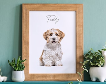 Personalised Pet Print, Custom Pet Portrait, Custom Dog Picture, Modern Animal Painting, Cat Poster, Pet Art, Personalized Home Decor, 0105