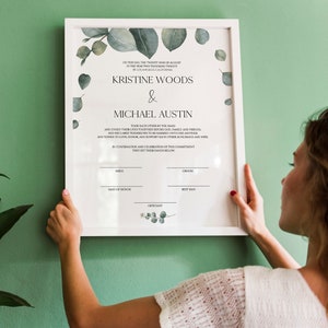 Grüne Heiratsurkunde Vorlage druckbare Hochzeitsurkunde Sofortiger Download Hochzeitsgelübde Vorlage druckbare Hochzeit Boho, 0193_015