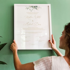 Grüne Heiratsurkunde Vorlage, Heiratsurkunde zum Ausdrucken, Heiratsurkunde, Hochzeit Andenken, Sofort Download, 0204_015