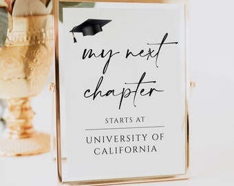 My Next Chapter Starts At, Graduation Printable Sign, Graduation Sign, Class of 2026, Graduation Party Decoration, Graduation Ceremony, 0230