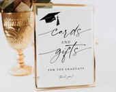 College Graduation Minimalist Cards and Gifts Sign, Simple Graduation Cards and Gifts Sign, Graduation Party Decor, Graduation Party, 0255