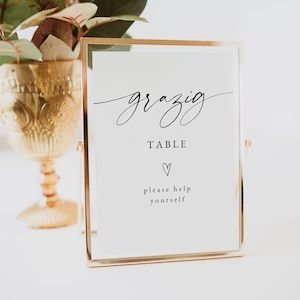 Minimalist Grazing Table Sign Template, Modern Food Table Sign, Modern Minimalist Wedding Sign, Grazing Station, Appetizer Sign, 0255_134