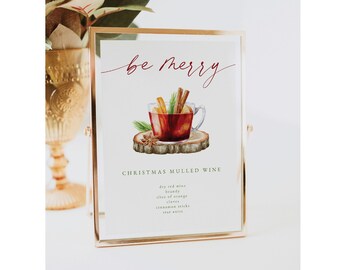 Christmas Drink Menu, Christmas Cocktail Menu, Signature Drinks, Christmas Cocktail Sign, Christmas Drink Sign, Xmas Drink Template 0506_028