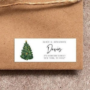 Secret Christmas Envelope Stickers, Christmas Address Label,  Personalised Santa Decals, Santa Return Label, Holiday Address Label 0509_075