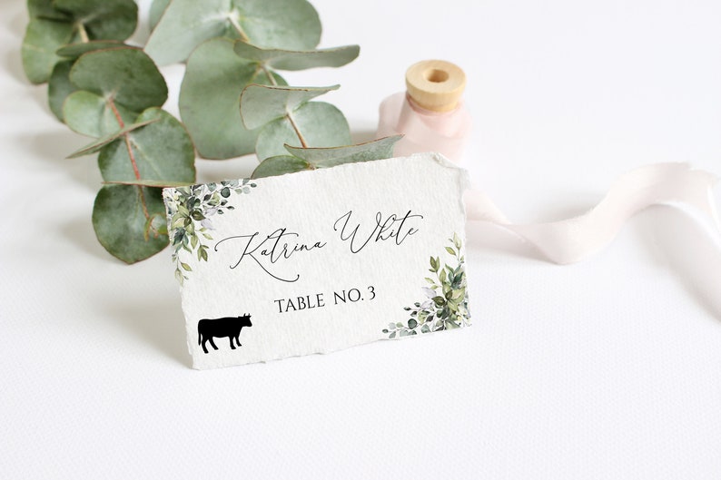 Wedding Place Cards With Meal Choice Place Cards With Meal Etsy