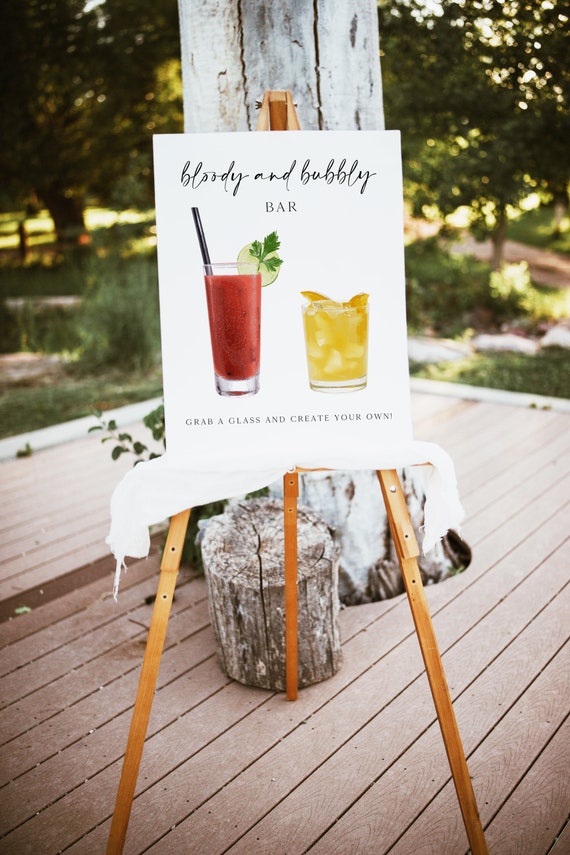 Bloody Mary Bar Sign, Bridal Shower Sign, Instant Download