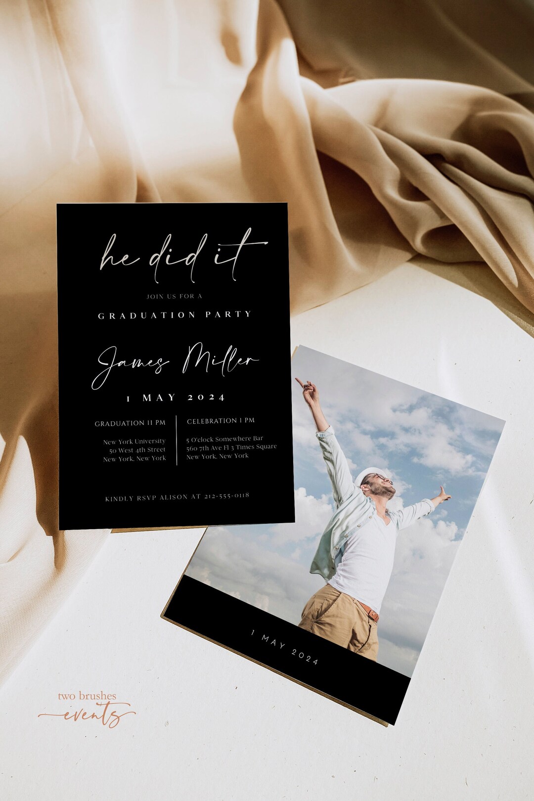 Simple Graduation Invitation Template, Graduation Invite With Picture ...