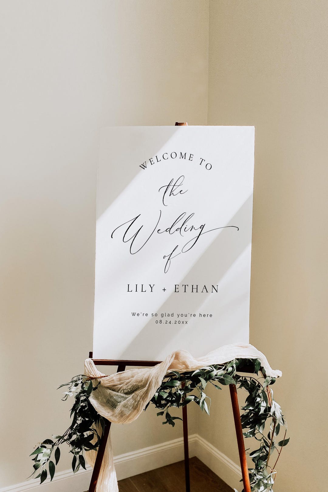 Moden Wedding Welcome Sign Template, Printable Wedding Welcome Sign ...