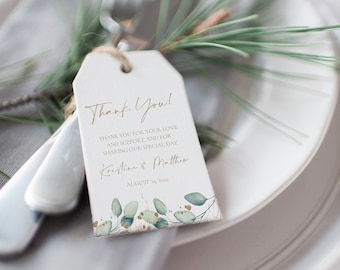 Greenery Wedding Thank You Tag Template, Favor Tag Template Wedding, Wedding Favor Tag Printable, Welcome Bag Tag, Thank You Tags, 0218_010