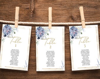 Tabla de asientos de boda, números de mesa imprimibles, descarga instantánea de plantillas de asientos, tarjetas de plan de asientos, tabla de asientos de bricolaje, 0156_011
